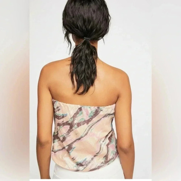 Free People FP One Women's Sunwashed Knot Blouson Strapless Top Size Small NWOT - Picture 4 of 9